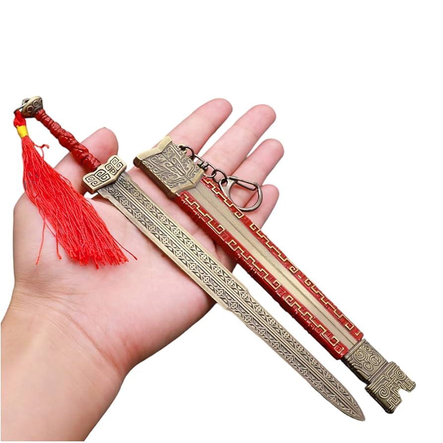 Amazon | ミニチュア ダイキャスト レプリカ武器 剣 倚天・辰砂